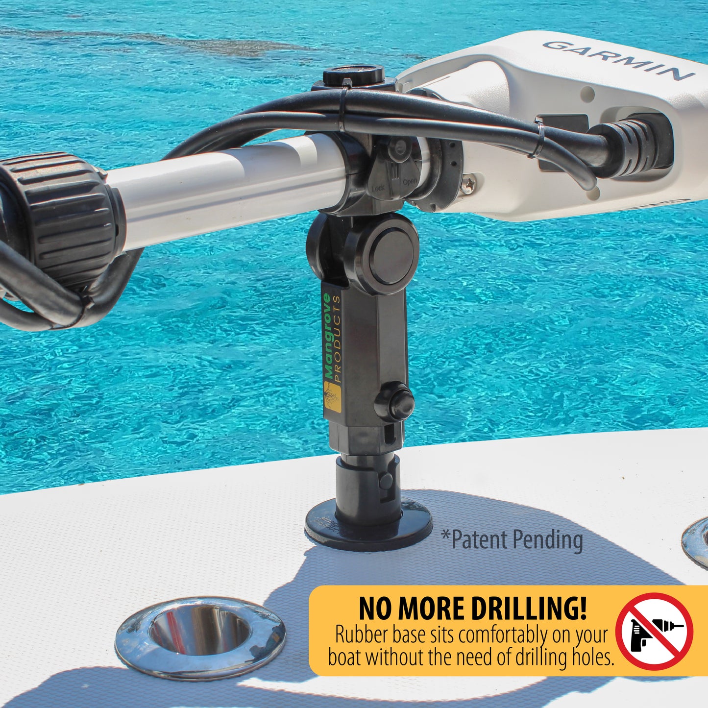 Trolling Motor Stabilizer Gen3: for Garmin Force-Kraken and Others (BLACK)