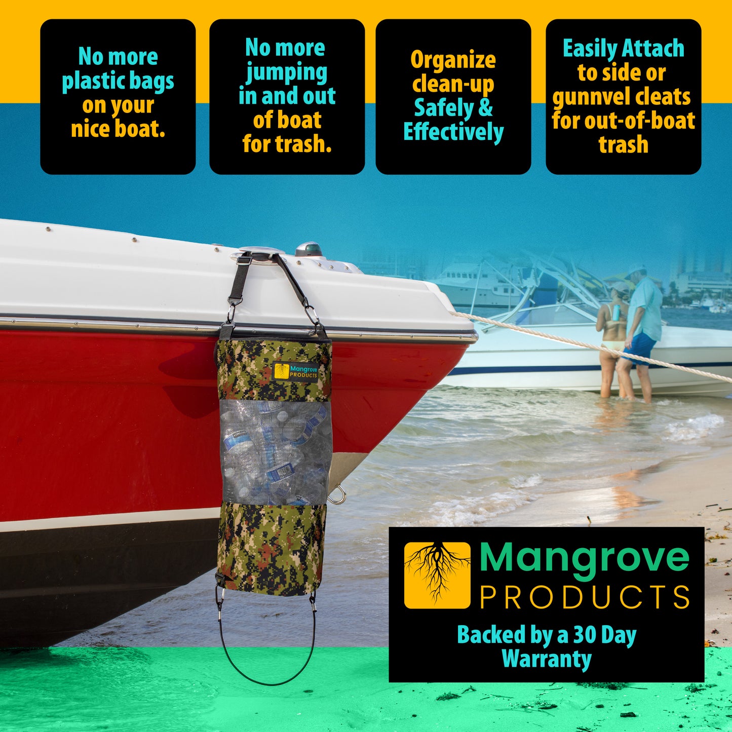 Boat Trash can for sandbar Camo