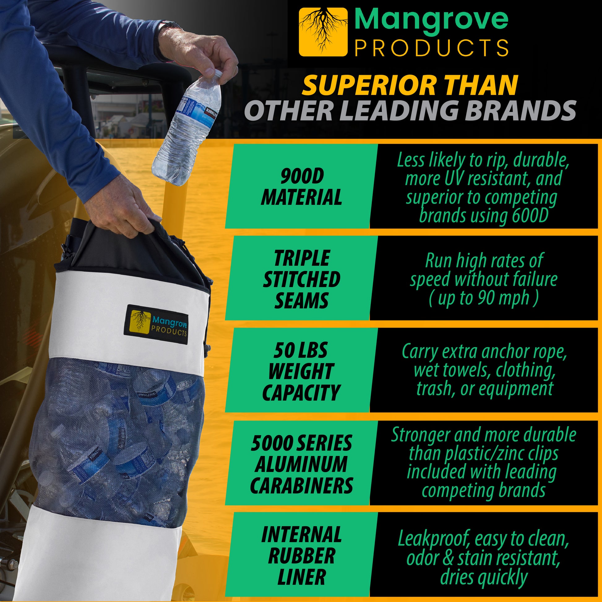 Boat trash can with premium materials white