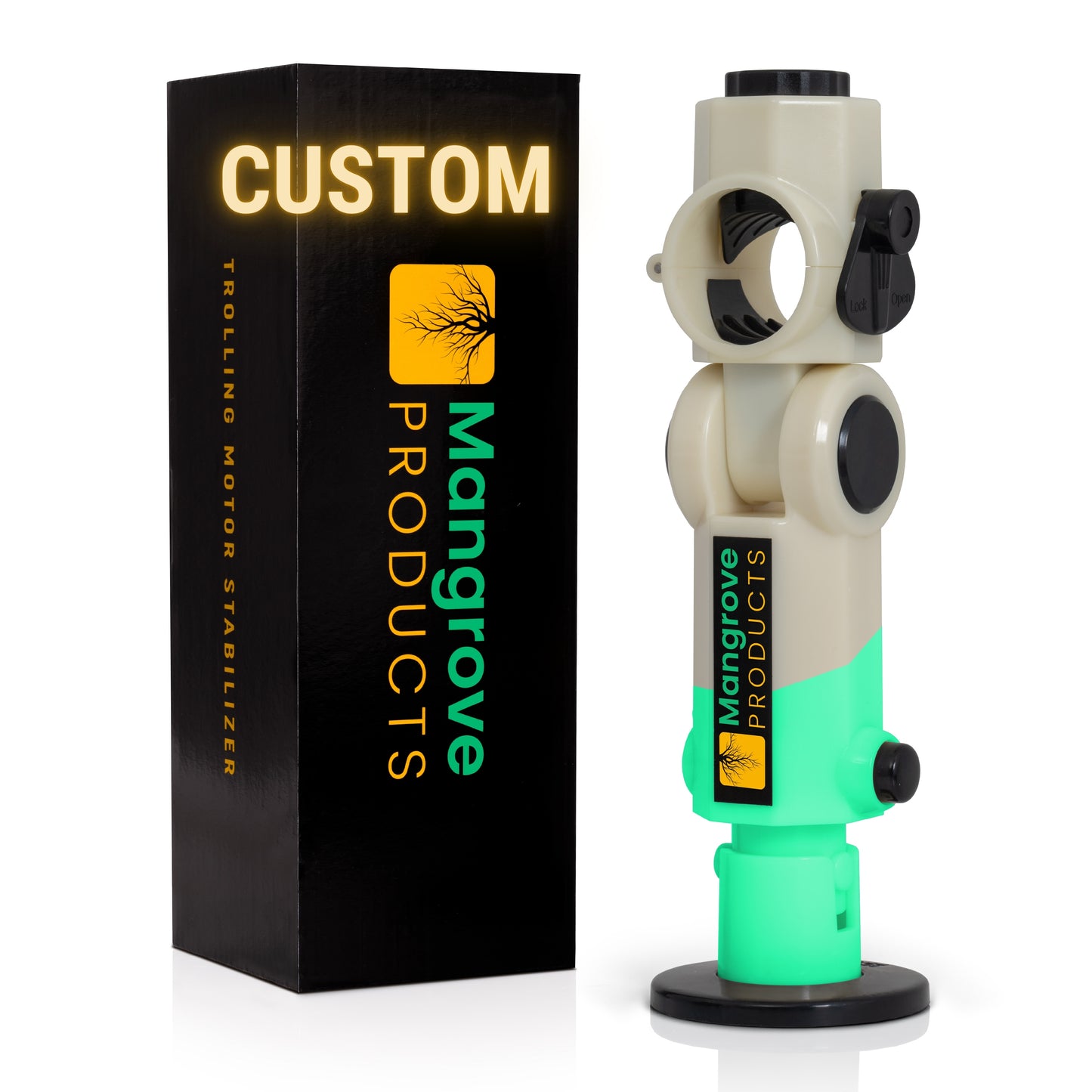 Trolling Motor Stabilizer-Custom: "Small Diameter Shaft" Adjustable Housing (GLOW)