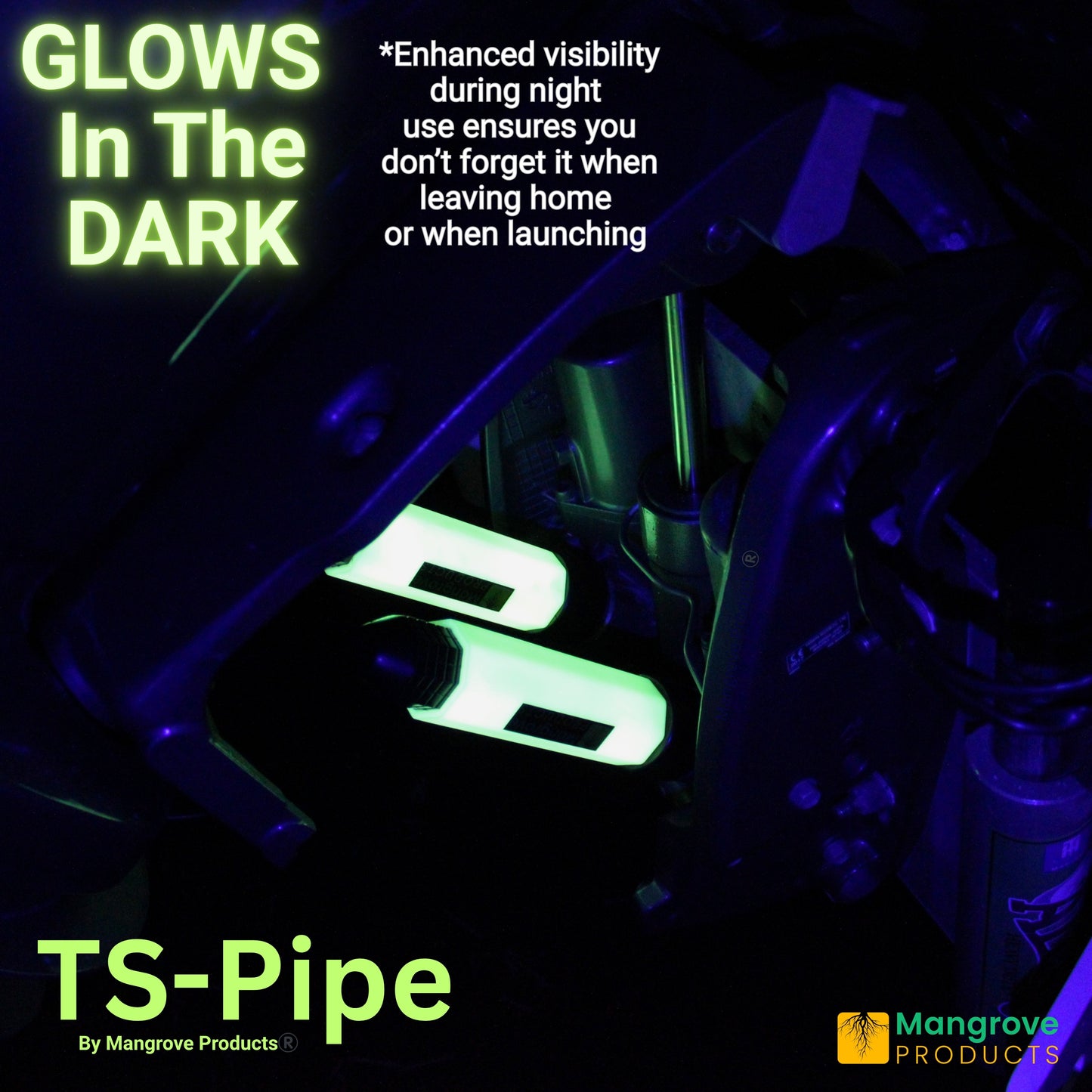 Transom saver glow in the dark for Yamaha outboards TS-Pipe (1-Pipe) Glow In the Dark. Yamaha 300 hp transom saver. Transom savers for Yamaha, Mercury and Suzuki outboards
