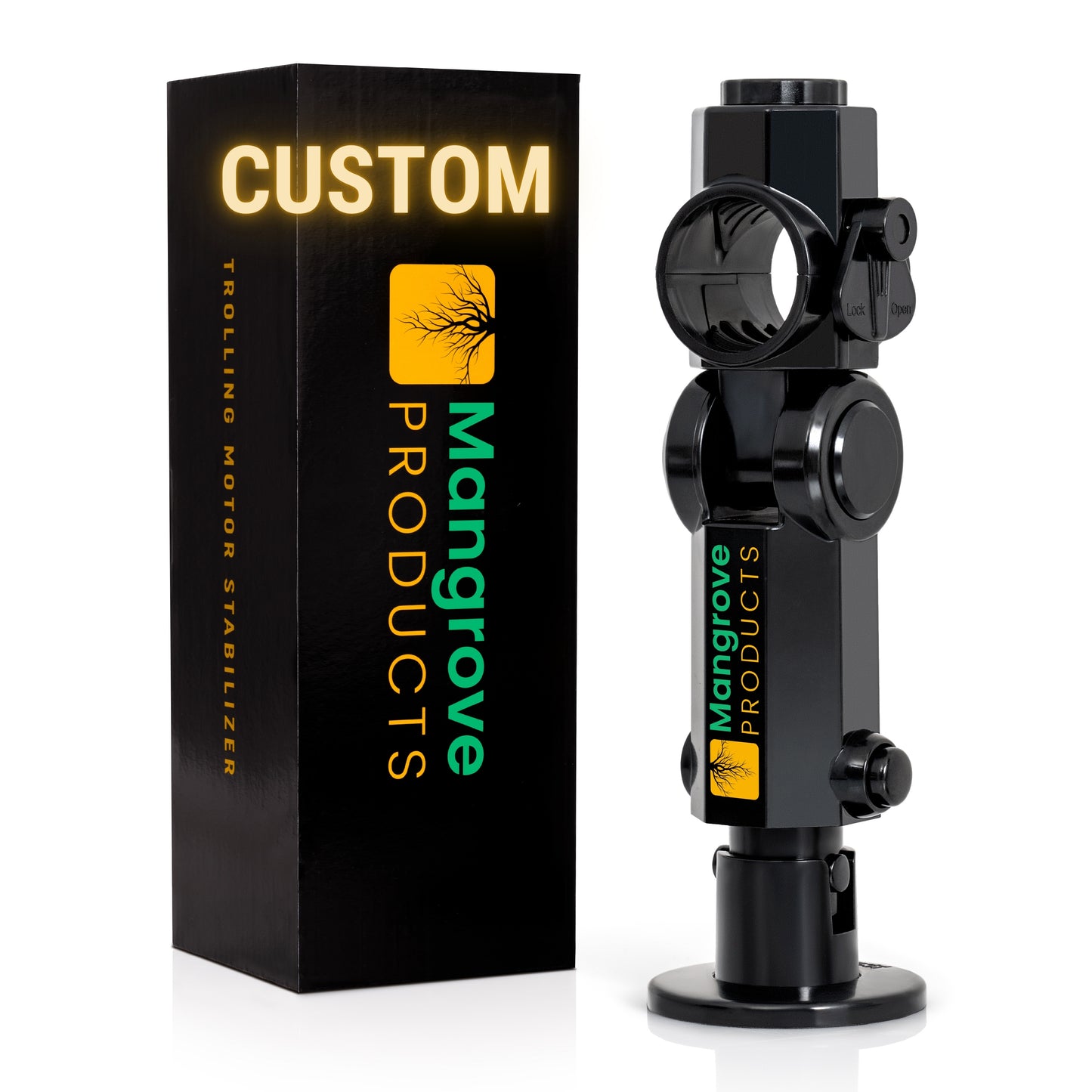Trolling Motor Stabilizer-Custom: "Small Diameter Shaft" Adjustable Housing (BLACK)