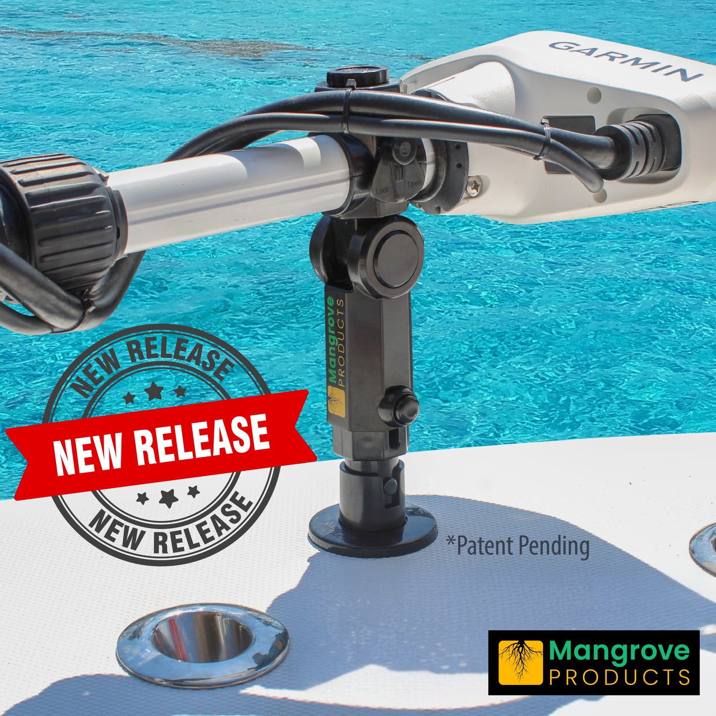 Trolling Motor Stabilizer Gen3: for Garmin Force-Kraken and Others (BLACK)