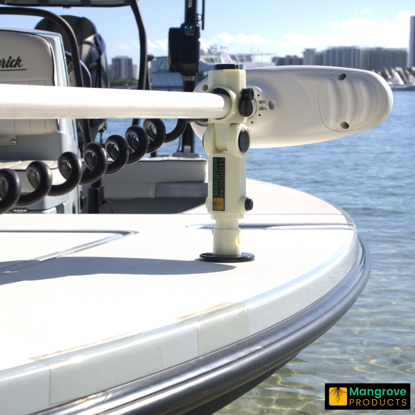 Trolling Motor Stabilizer: Adjustable with Universal Fitment (GLOW IN THE DARK)