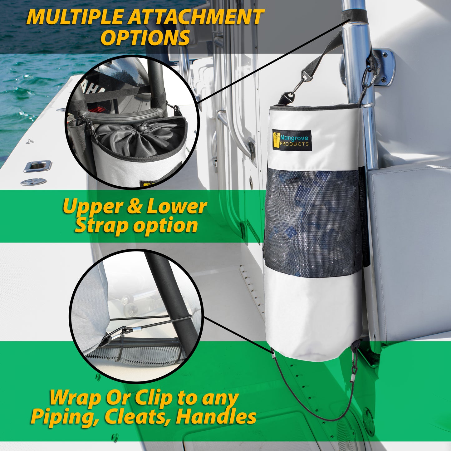 Boat Trash Bag-Fast Drying Mesh (WHITE-1-PACK)