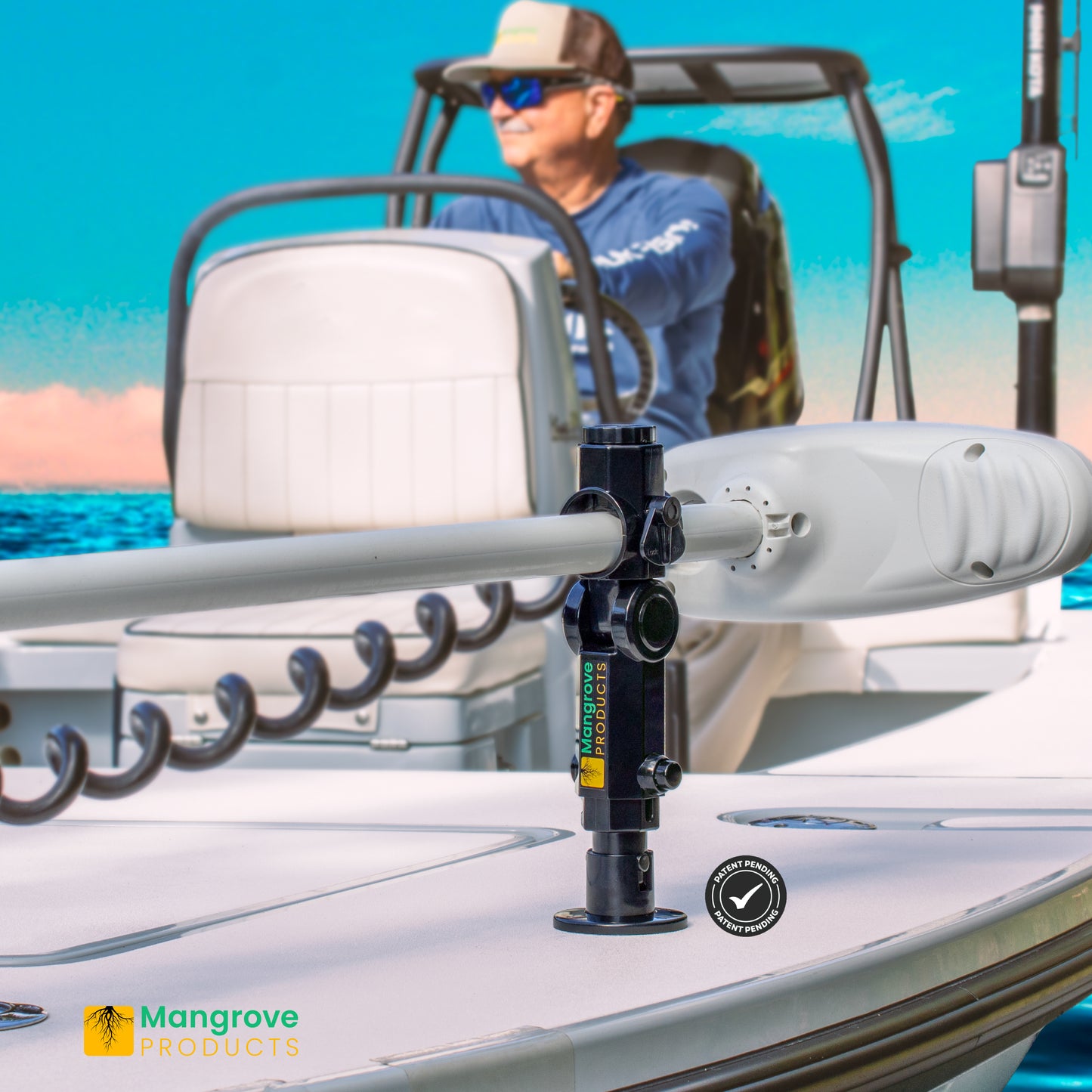 Trolling Motor Stabilizer Gen3: for Garmin Force-Kraken and Others (BLACK)