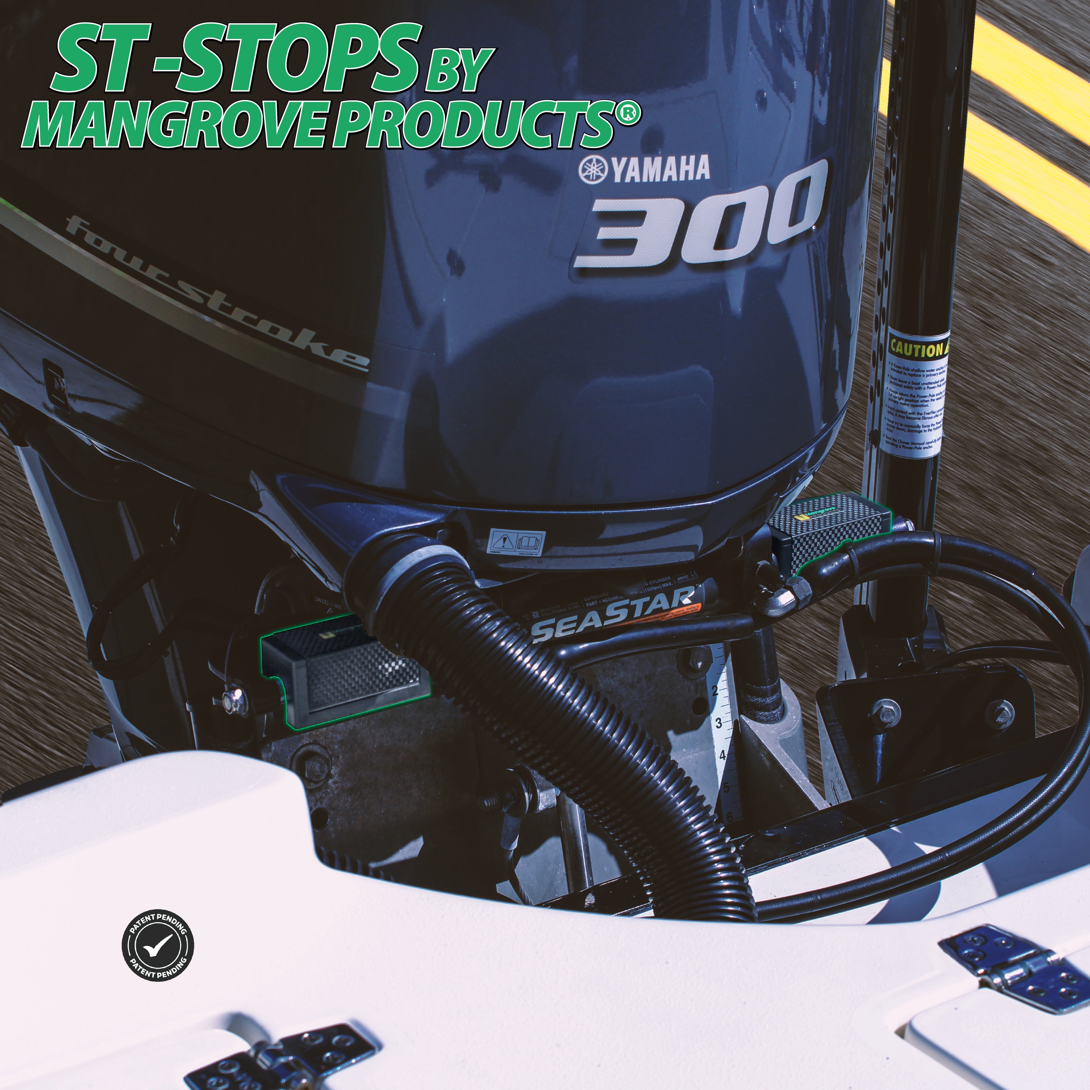 Full Outboard Motor Support Kit TS-Pipe Gen 2 + ST-Stops (Black