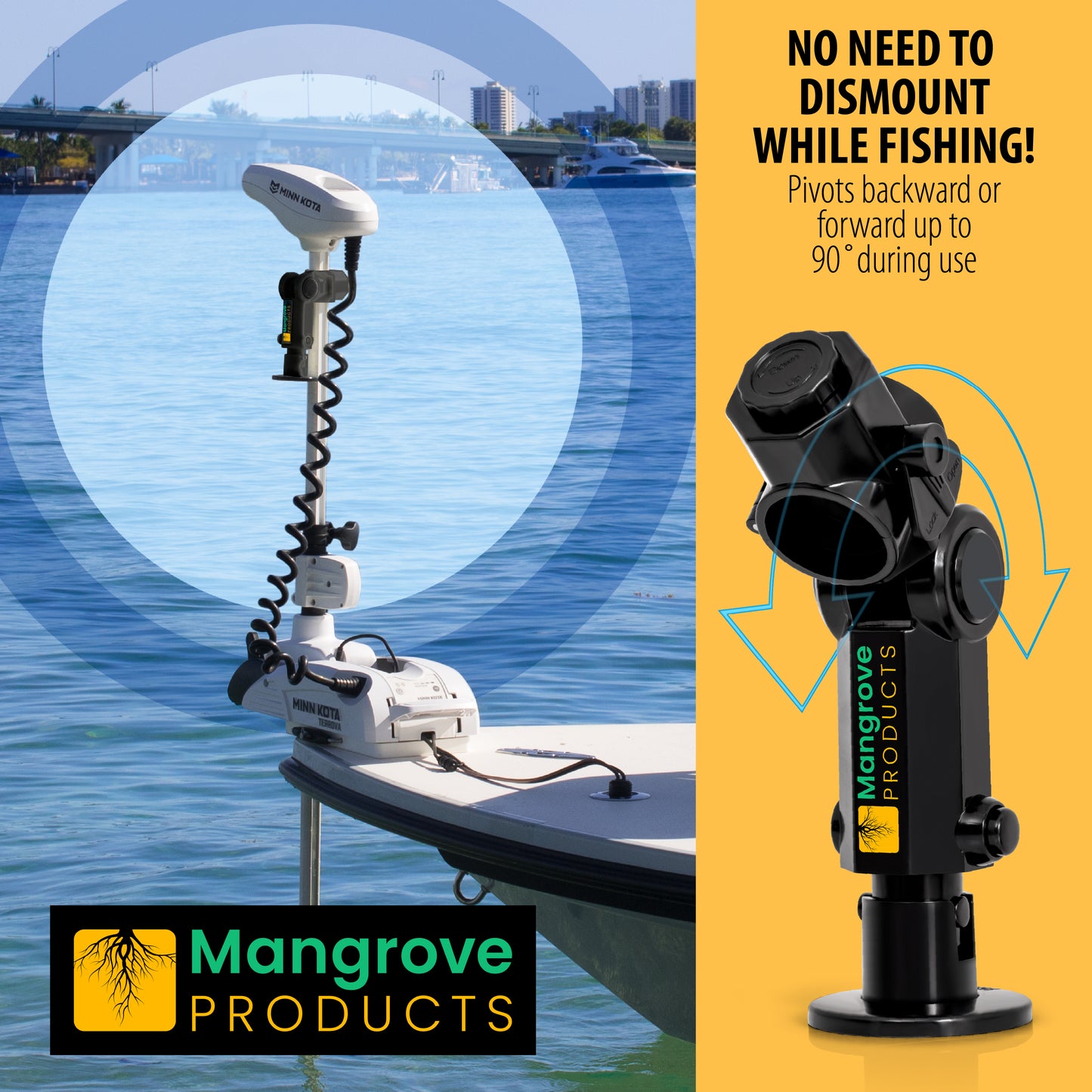 Trolling Motor Stabilizer: Adjustable with Universal Fitment (BLACK)