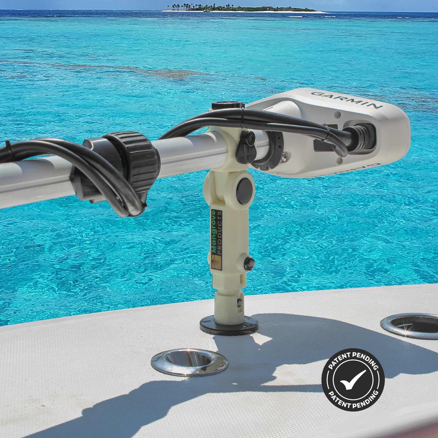 Garmin Trolling Motor Stabilizer, Trolling motor stabilizer for Minn Kota, Rhodan, Powerpole, and Lowrance trolling motors