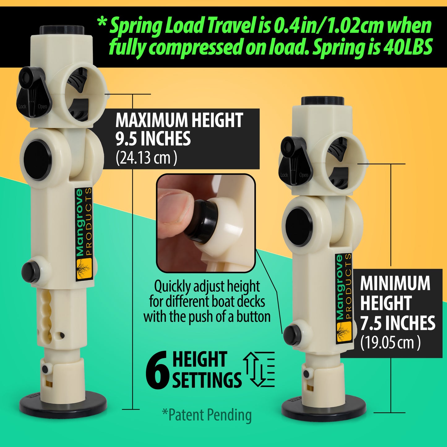 Trolling Motor Stabilizer: Adjustable with Universal Fitment (GLOW IN THE DARK)