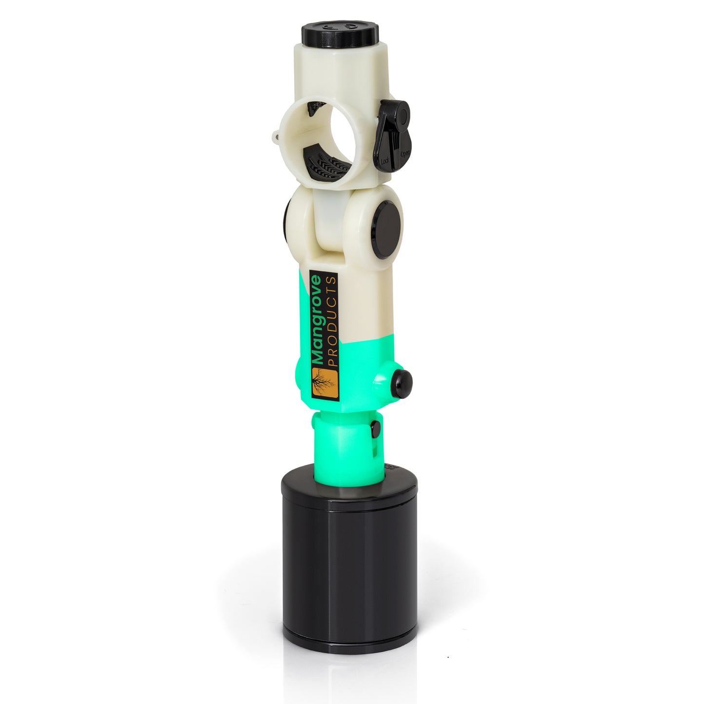 Tall Trolling Motor Stabilizer with universal fitment, trolling motor support that glows in the dark, adjustable, and no drilling required.