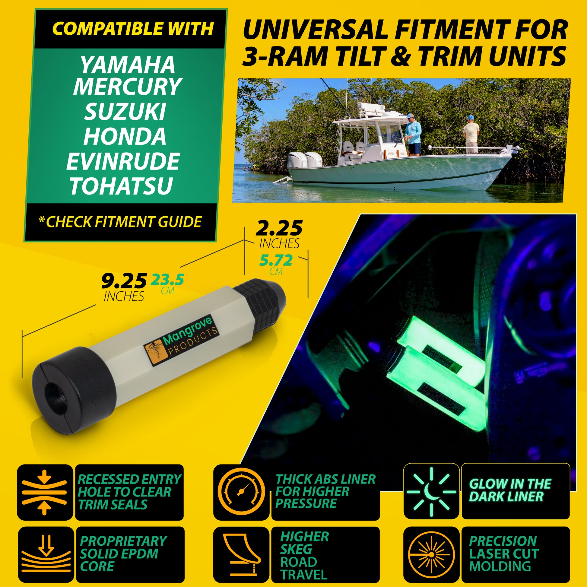 Transom Saver universal fitment TS-Pipe (1-Pipe) Glow In the Dark