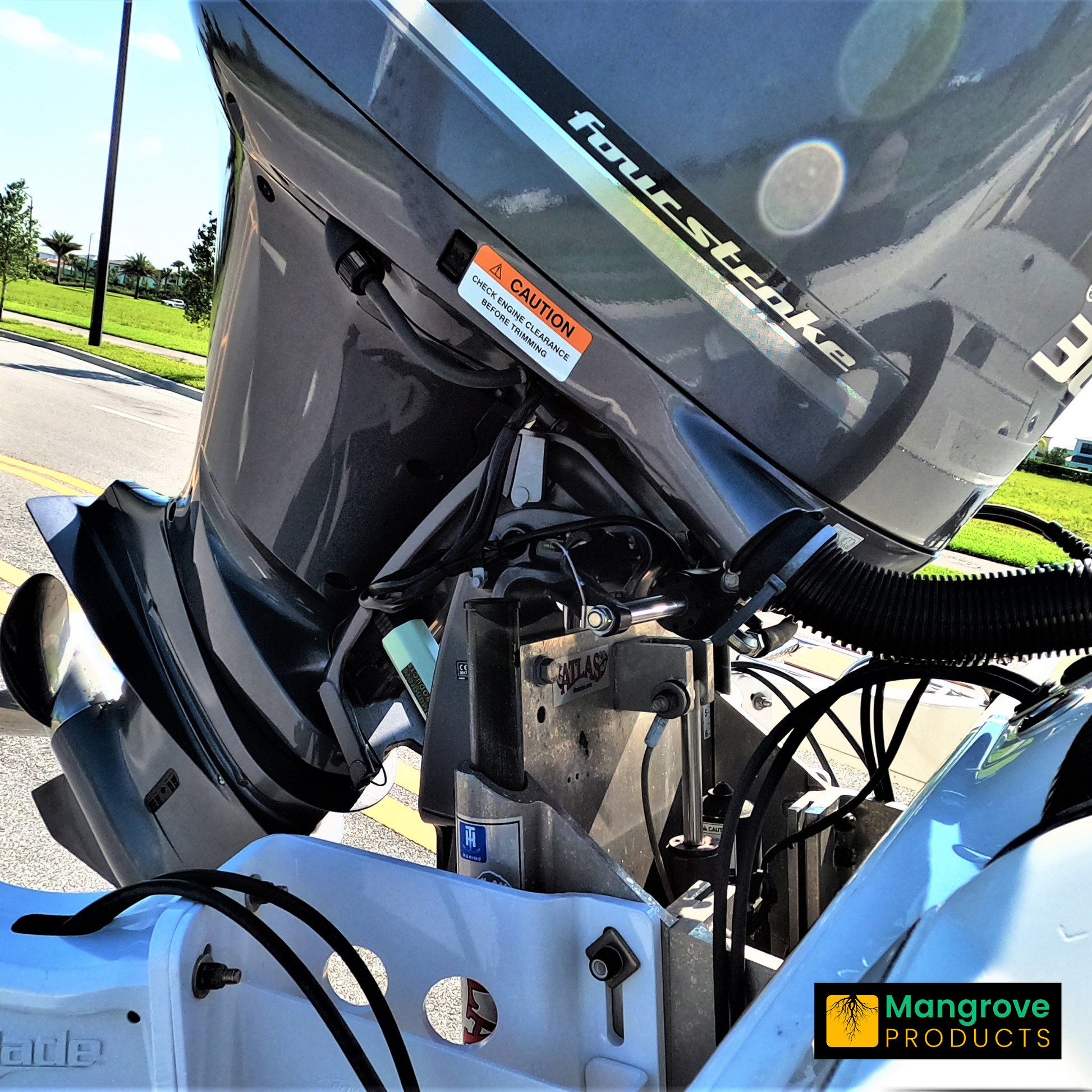 Transom saver for F300 yamaha outboard motor support (1-Pipe) Glow In the Dark