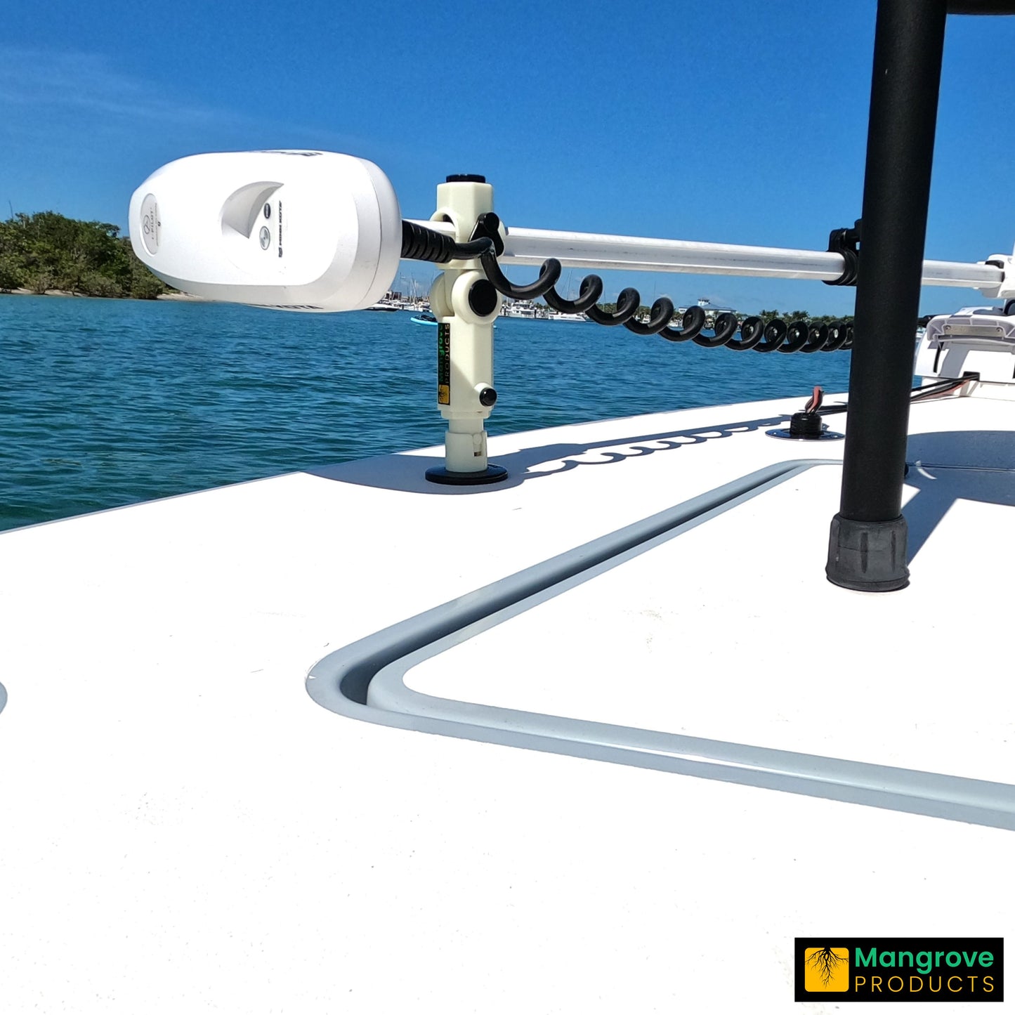 Trolling Motor Stabilizer: Adjustable with Universal Fitment (GLOW IN THE DARK)