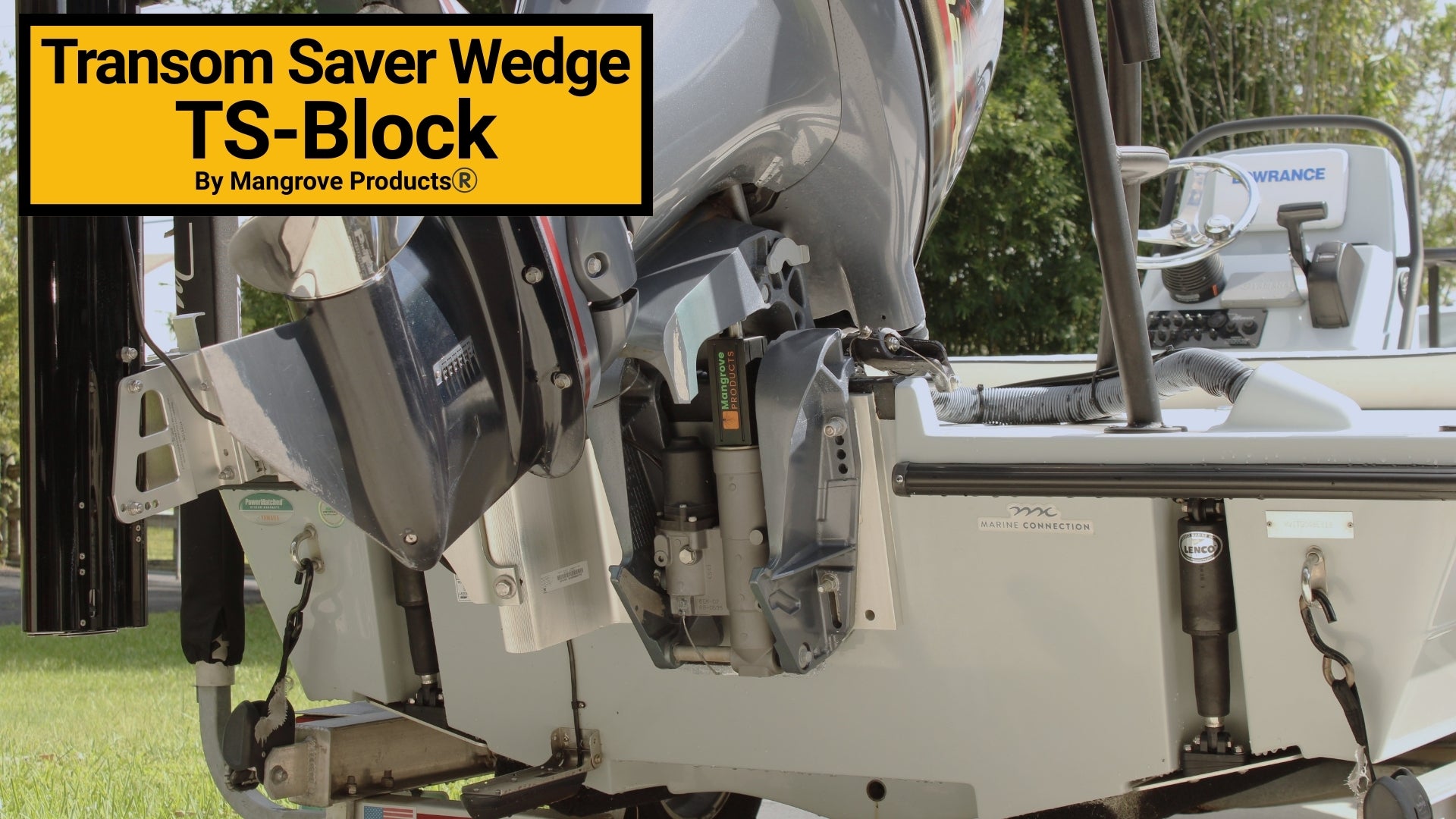 Transom Saver Wedge for Single ram outboard motor tilt and trim units. Protect your outboard motor from vibration and shock with easy installation.