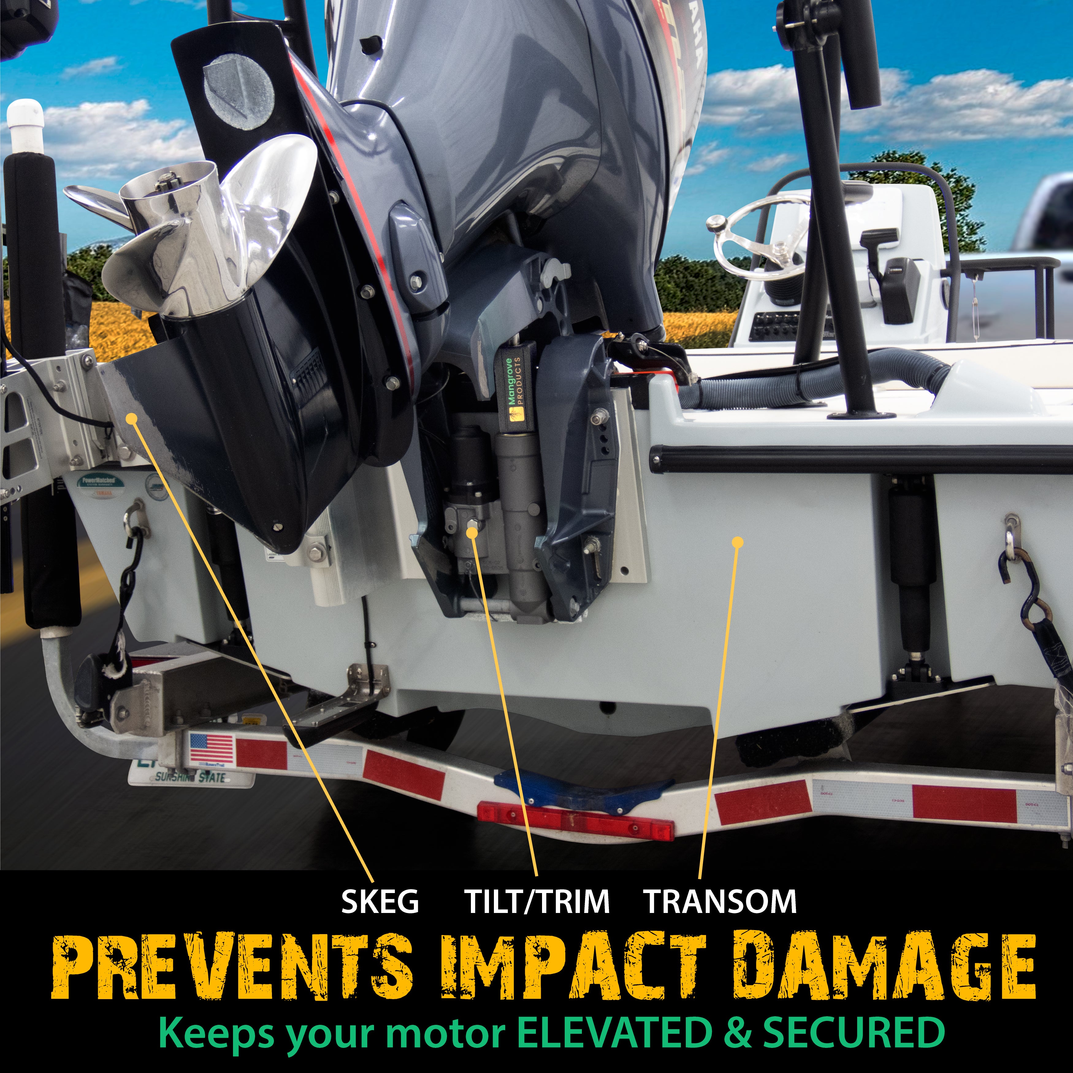 Transom Saver (Single-RAM) TS-Block (1-BLOCK)-GEN-2-Outboard Support ...